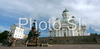Lutheran cathedral in Helsinki, Finland, is dominating Senate Square with statue of Russian tsar Alexander II.
