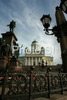 Lutheran cathedral in Helsinki, Finland, is dominating Senate Square with statue of Russian tsar Alexander II.
