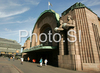 People are rushing through Helsinki main train station in Helsinki, Finland.
