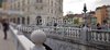 Tromostovje (Triple Bridge) in center of Ljubljana, Slovenia, is one of bridges crossing Ljubljanica river in old part of Ljubljana city. During spring months middle of city is still deserted on weekend, but as soon as temperatures rise, numerous cafes on side of Ljubljanica river open, and city is blooming just as trees in city parks are.

