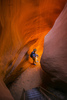 Lower Antelope Canyon (or The Corkscrew) section of the Antelope Canyon. Antelope Canyon is slot canyon on Navajo land east of city of Page, Arizona, USA, and was formed by the erosion of Navajo Sandstone2 due to flash flooding and other sub-aerial processes