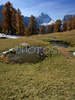Small lakes under mountain Slemenova Spica. In background are 2645m high Jalovec and 2679m high Mangart. Fall brought first snow in mountains around Vrsic, Slovenia. Trees in mountains above Kranjska gora, Slovenia, painted their leaves into colorful fall colors, while first snow in mountains put some more contrast to already beautiful and peaceful landscape.

