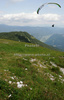 Paragliders starting their flights from Vogel. Vogel is starting point of many hiking paths around Julian Alps and Triglav National Park in summer, and skiing resort in winter.
