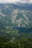Bohinj lake seen from top of Vogel. Vogel is starting point of many hiking paths around Julian Alps and Triglav National Park in summer, and skiing resort in winter.

