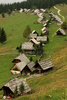 Zajamniki mountain pasture is located 1234m above sea level, just few kilometers north of Bohinj Lake, Slovenia. Approximately 80 cottages, before used as herdsman houses, are nowadays mainly used as summer cottages, and are spread almost in straight line through Zajamniki pasture. View Julian alps in background, they create one of most magnificent views in mountains of north west Slovenia.
