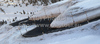Landscape with high Dolomite mountains around Gardena pass in Val Gardena, Italy on late winter evening of 11th of March 2011.

