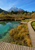 Zelenci is a spring and nature reserve near village of Kranjska Gora, Slovenia. Zelenci sprin is source of Sava river. <br> At Zelenci, water from the underground stream Nadiza emerges through the porous bottom of 2 meter deep lake, whose waters are noted for their deep, brilliant green. The spring and its surrounding area are named after this color, as zelen meaning green in Slovene.
