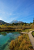 Zelenci is a spring and nature reserve near village of Kranjska Gora, Slovenia. Zelenci sprin is source of Sava river. <br> At Zelenci, water from the underground stream Nadiza emerges through the porous bottom of 2 meter deep lake, whose waters are noted for their deep, brilliant green. The spring and its surrounding area are named after this color, as zelen meaning green in Slovene.
