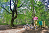 Cyclist rest area in Okroglo forest near Kranj.
