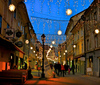 Christmas lights in Kranj, Preseren street. (Presernova ulica)
