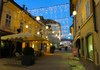 Christmas lights in Kranj, Preseren street. (Presernova ulica)
