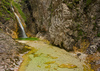 Zapotok waterfall is located on the end of Upper Trenta valley, Slovenia, and was created by Suhi Potok stream. Its surrounded by Prisank, Razor and Bavski Grintavec mountains.
