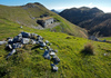 Old Italian military barracks under Slatnik from time between first and second World war, when Yugoslavian Italian border was crossing mountains around Soriska Planina above Sorica, Slovenia, on late autumn day of 31st of October 2015.
