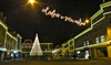 Kranj christmas lights in Main square, Glavni trg.         
