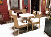 Outdoor cafe tables and chairs under a carpet of snow in Kranj February 2016
