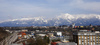 Kranj, Slovenia, panoramic view with the Sava river.

