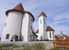 The Pungert tract is located at the edge of the old town on the promontory near Trubar Square.  Despite a number of reconstructions, Pungert still contains one wholly preserved 16th century medieval defence tower; it served as the towns dungeon (1832) and later was used for housing purposes. In the immediate vicinity of the tower is a Gothic rib-vaulted church built during the 15th century plague and dedicated to the deadly disease protectors, St. Fabian, St. Sebastian and St. Rok. The bell tower and the shed were added to the building in the 18th and 19th centuries respectively.
