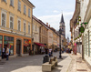 Lively Preseren street (Presernova ulica) in Kranj, Slovenia
