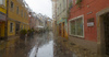 Streets in Kranj, Slovenia, on rainy summer Sunday, 3rd of July 2016.
