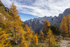 Central Julian Alps with Skrlatica, Prisojnik, Kukova spica and Vrsic are seen from 1909m high Slemenova Spica.
