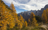Central Julian Alps with Skrlatica, Prisojnik, Kukova spica and Vrsic are seen from 1909m high Slemenova Spica.
