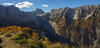 Central Julian Alps with Skrlatica, Prisojnik, Kukova spica and Vrsic are seen from 1909m high Slemenova Spica.

