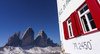 Rifugio Locatelli - Drei Zinnen Hutte on north side of Drei Zinnen - Tre Cime above Misurina, Italy, seen during early morning hike on Tuesday, 25th of June 2019.
