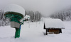 Ski lifts are turned off due Covid-19 regulations preventing them to operate, even though theres plenty of snow after snow storm in last few days. Pokljuka and slopes of Visevnik mountain, Slovenia, on morning of 10th of December 2020, after extensive snow fall, which brought more than 1.5m of snow to Julian Alps in less then two days.