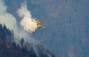 Few 100 firefighters, 4 helicopters and firefighting plane that came to help from Croatia, tried to extinguish forest fire that started in mountains above village Potoce near Preddvor, Slovenia on Monday 28th of March 2022. Their efforts were still continuing on Tuesday, 29th of March 2022.