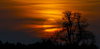 Sunset near Preddvor, Slovenia, while few 100 firefighters, 4 helicopters and firefighting plane that came to help from Croatia, tried to extinguish forest fire that started in mountains above village Potoce near Preddvor, Slovenia on Monday 28th of March 2022. Their efforts were still continuing on Tuesday, 29th of March 2022.