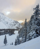 Winter in mountains above Ljubelj pass near Trzic, Slovenia. Winter finally came to Slovenia with heavy snowfall ai middle of January, covering valleys with 10-30cm of snow, while mountains got extra 60 to 80cm deep snow blanket.