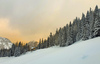 Winter in mountains above Ljubelj pass near Trzic, Slovenia. Winter finally came to Slovenia with heavy snowfall ai middle of January, covering valleys with 10-30cm of snow, while mountains got extra 60 to 80cm deep snow blanket.