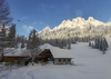 Winter in mountains above Ljubelj pass near Trzic, Slovenia. Winter finally came to Slovenia with heavy snowfall ai middle of January, covering valleys with 10-30cm of snow, while mountains got extra 60 to 80cm deep snow blanket.