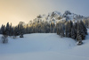 Winter in mountains above Ljubelj pass near Trzic, Slovenia. Winter finally came to Slovenia with heavy snowfall ai middle of January, covering valleys with 10-30cm of snow, while mountains got extra 60 to 80cm deep snow blanket.