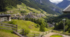 Views to Semago village near Bormio, Italy, on cold and windy summer day of 24th of June 2023.