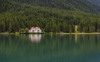 Views to Klammbach waterfall above village of Antholz Mittertal, Italy.