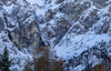 Ajdovska deklica, Heathen Maiden, is seen near  in snow covered mountains near Vrsic pass above Kranjska Gora, Slovenia, on 12th of November 2023. First snow covered higher areas in mountains around Vrsic pass near Kranjska Gora, Slovenia.