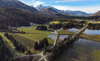 Heavy rain on end of October and beginning of November 2023 flooded multiple grass-fields and meadows near villages of Kranjska Gora and Ratece, Slovenia. Gras fields are turned into lakes and are seen near village of Ratece, Slovenia, on early morning of 12th of November 2023.