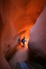 Lower Antelope Canyon (or The Corkscrew) section of the Antelope Canyon. Antelope Canyon is slot canyon on Navajo land east of city of Page, Arizona, USA, and was formed by the erosion of Navajo Sandstone2 due to flash flooding and other sub-aerial processes