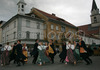 Finnish folk dance group Rimpparemmi was performing in city center of Kranj, Slovenia as part of cultural festival Carniola on 29. June 2006. Festival Carniola is held in Kranj, Slovenia every summer and this year takes place on various locations around city of Kranj, Slovenia between 17. June and 15. July 2006.

