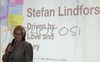Ambassador of Finland in Slovenia, Birgitta Stenius-Mladenov introducing Stefan Lindfors  before Lindfors lecture about design Driven by love and fury in City Museum in Ljubljana, Slovenia on 7th of November 2006. Lecture was organised by the Finnish Embassy in Slovenia and Mesec Oblikovanja (Month of Design).
