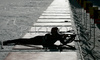 Biathletes shooting during zeroing session before women pursuit race on Pokljuka, Slovenia. IBU Biathlon World Cup sprint race was held on Pokljuka, Slovenia on 19th of January 2007.

