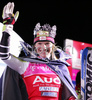 Winner Marlies Schild of Austria celebrating her medal with Snow Queen crown won in Women Alpine skiing slalom FIS World Cup in Zagreb, Croatia. Snow queen trophy in Zagreb, Croatia was held in Sljeme, Croatia on 4th of January 2007.
