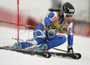 Hilary Longhini of Italy skiing in first run of women giant slalom World Cup race in Maribor, Slovenia. First giant slalom run of 44th Golden Fox trophy and Women FIS Alpine skiing World Cup was held in Maribor, Slovenia, on 12th of January 2008.
