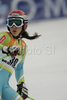 Mateja Robnik of Slovenia reacts after crossing finish line in second run of women giant slalom World Cup race in Maribor, Slovenia. Giant slalom race of 44th Golden Fox trophy and Women FIS Alpine skiing World Cup was held in Maribor, Slovenia, on 12th of January 2008.
