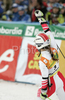 Winner Elisabeth Goergl of Austria reacts after crossing finish line in second run of women giant slalom World Cup race in Maribor, Slovenia. Giant slalom race of 44th Golden Fox trophy and Women FIS Alpine skiing World Cup was held in Maribor, Slovenia, on 12th of January 2008.
