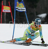 Ana Drev of Slovenia skiing in second run of women giant slalom World Cup race in Maribor, Slovenia. Giant slalom race of 44th Golden Fox trophy and Women FIS Alpine skiing World Cup was held in Maribor, Slovenia, on 12th of January 2008.
