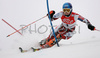 Third placed after first run, Tanja Poutiainen of Finland skiing in first run of women slalom World Cup race in Maribor, Slovenia. First slalom run of 44th Golden Fox trophy and Women FIS Alpine skiing World Cup was held in Maribor, Slovenia, on 13th of January 2008.
