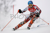 Third placed after first run, Tanja Poutiainen of Finland skiing in first run of women slalom World Cup race in Maribor, Slovenia. First slalom run of 44th Golden Fox trophy and Women FIS Alpine skiing World Cup was held in Maribor, Slovenia, on 13th of January 2008.
