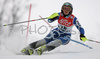 Denise Karbon of Italy skiing in first run of women slalom World Cup race in Maribor, Slovenia. First slalom run of 44th Golden Fox trophy and Women FIS Alpine skiing World Cup was held in Maribor, Slovenia, on 13th of January 2008.
